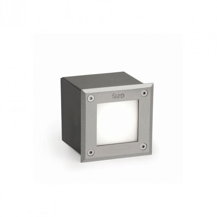 LED-18 C: Encastré de sol carré LED 3W blanc chaud IK08 (FARO-71499N)