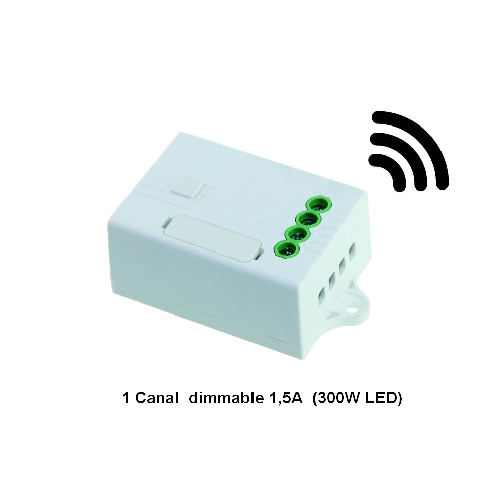 Recepteur radio-frequence  1 canal dimmable 1,5A  1x300W  LED