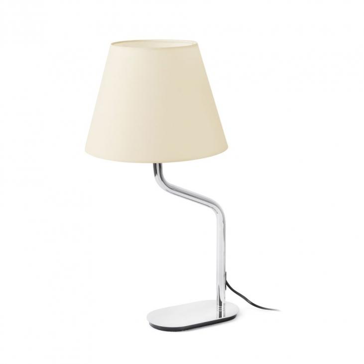 FARO 24008-14 Lampe de table chrome et beige ETERNA 