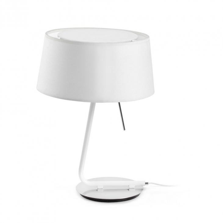 Lampe de table décorative collection HOTEL avec abat jour blanc  (FARO 29942)
