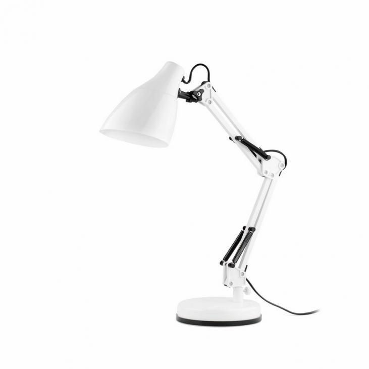 GRU : Lampe de bureau articulée blanche 1xE27 (FARO 51916)