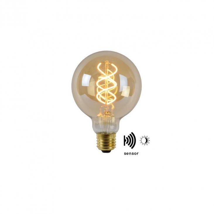 LUCIDE 49032/04/62 Ampoule filament ambrée 4W E27 2200°K LED BULB TWILIGHT SENSOR