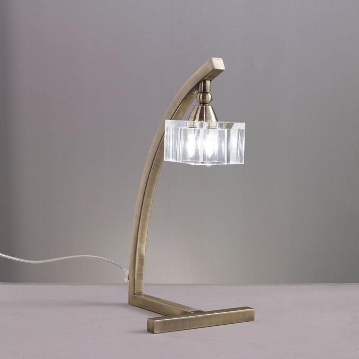 MANTRA 1104 Lampe de table intérieur laiton antique et transparente CUADRAX