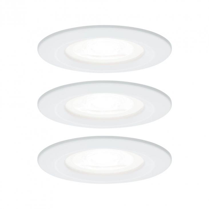 PAULMANN 92980 Kit de 3 spots encastrés LED couleur blanc dépoli NOVA