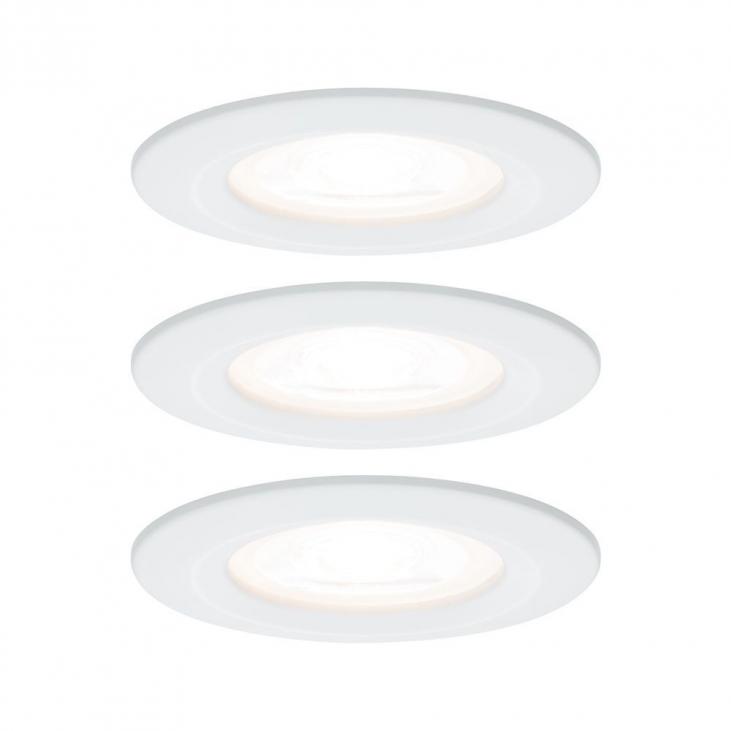 PAULMANN 93442 Kit de 3 spots encastrés LED couleur blanc dépoli NOVA