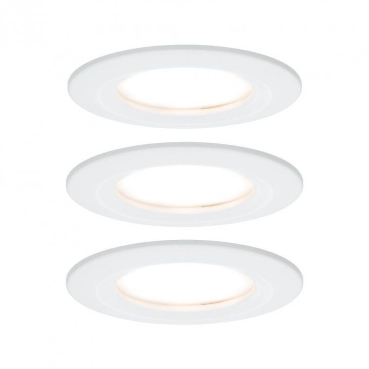 PAULMANN 93460 Kit de 3 spots encastrés LED couleur blanc dépoli NOVA
