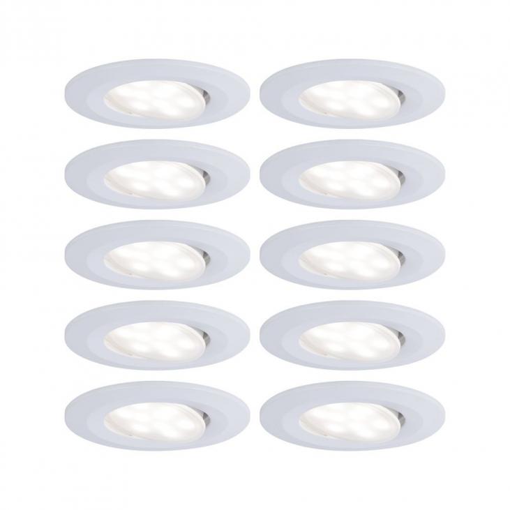 PAULMANN 99924 Kit de 10 spots encastrés LED couleur blanc dépoli CALLA