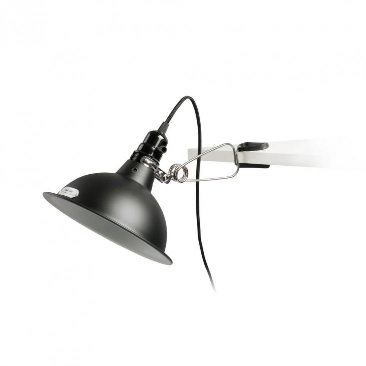 PEPPER  Lampe style industriel en métal noir mat à fixer avec une pince