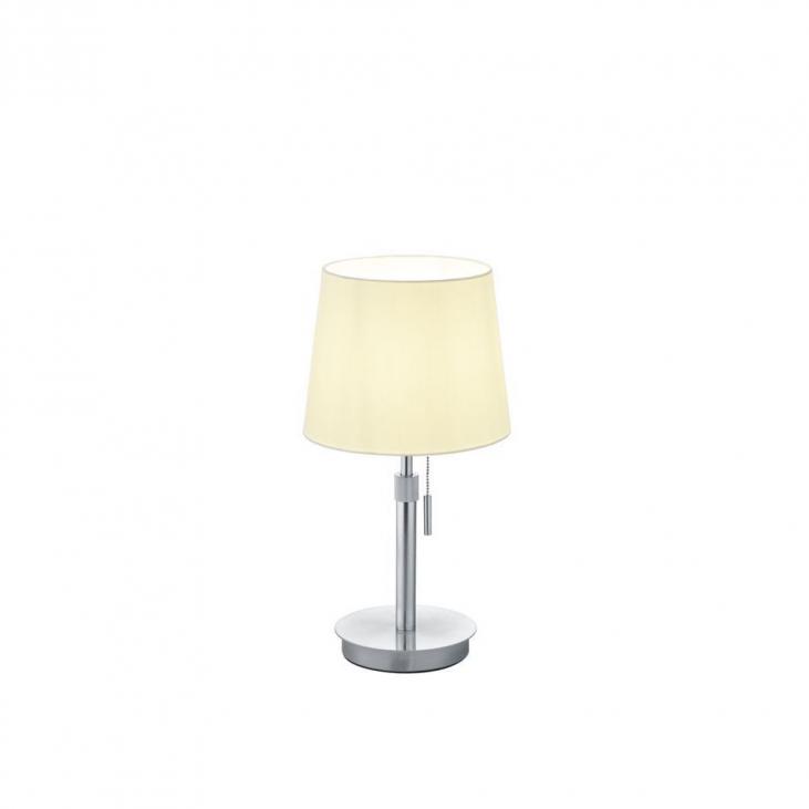 TRIO 509100107 Lampe de table intérieur nickel mat et blanche LYON