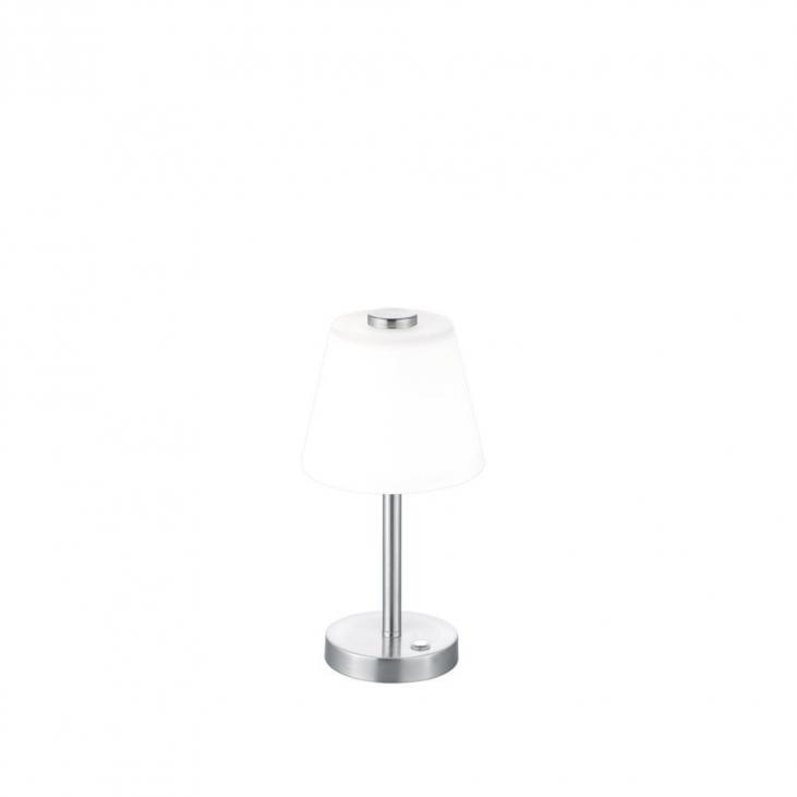 TRIO 525490107 Lampe de table intérieur nickel mat et blanche EMERALD