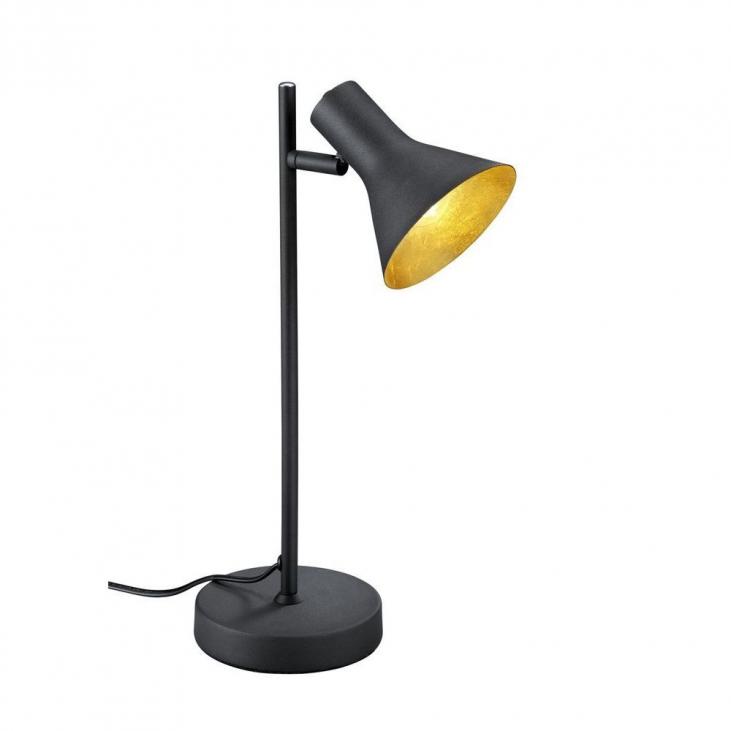TRIO R50161002 Lampe de table intérieur noire et dorée NINA