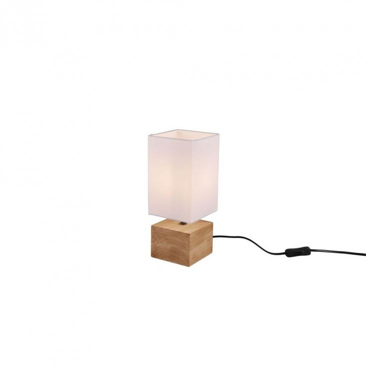 TRIO R50171030 Lampe de table couleur bois et blanche WOODY