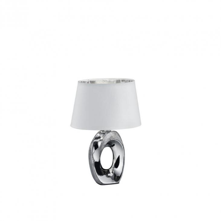 TRIO R50511089 Lampe de table intérieur argentée et blanche TABA