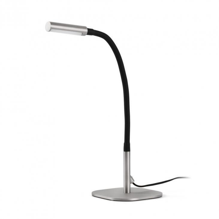 SERP : lampe de table articulée noire et nickel mat décorative LED