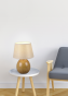 TRIO R50631035 Lampe de table imitation bois et beige LUXOR