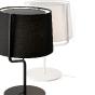 BERNI : lampe de table décorative en métal noir avec abat jour en tissu noir detail