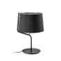 BERNI : lampe de table décorative en métal noir avec abat jour en tissu noir