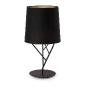 Lampe de table en métal noir collection TREE avec abat jour en tissu noir (FARO 29866)
