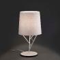 Lampe de table en métal blanc collection TREE avec abat jour en tissu blanc (FARO 29867)