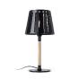 Lampe moderne en métal noire et tige en bois collection MIX (FARO 29971)