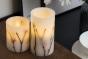 PAULEEN 48010 Kit de 2 bougies à piles couleur blanc, rose, brun SHINY BLOSSOM 