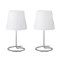 TRIO R50272001 Lampe de table intérieur nickel mat et blanche TWIN